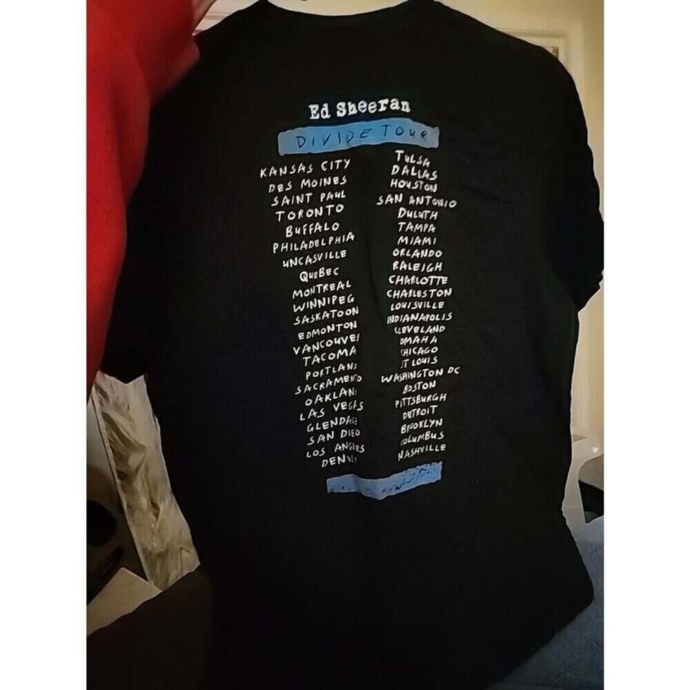 Ed Sheeran DIVIDE World Tour 2018 Concert Pop T-Shirt Adult Large Black A106 - Picture 6 of 6